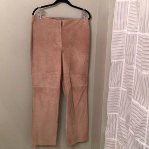 Suede pants in tan color